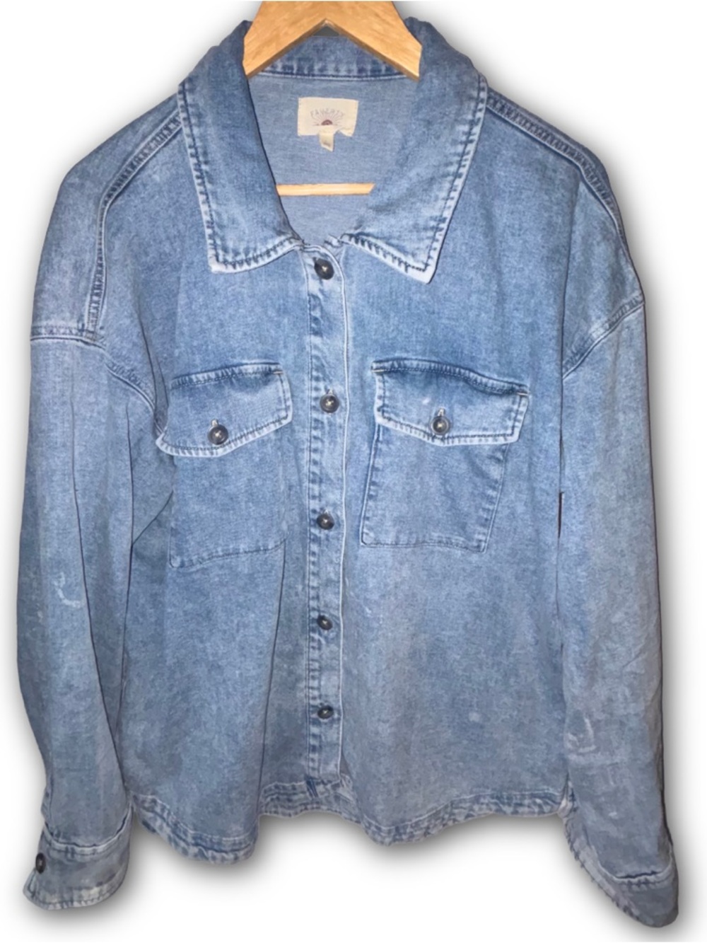 Faherty Brand Linen Denim Jacket in Summer Seas Wash